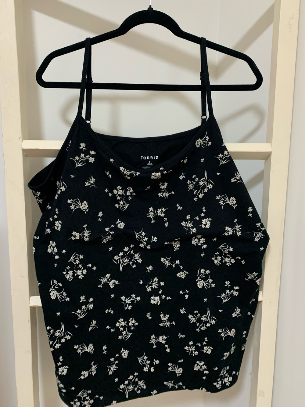 torrid Black Cami with White Floral Print